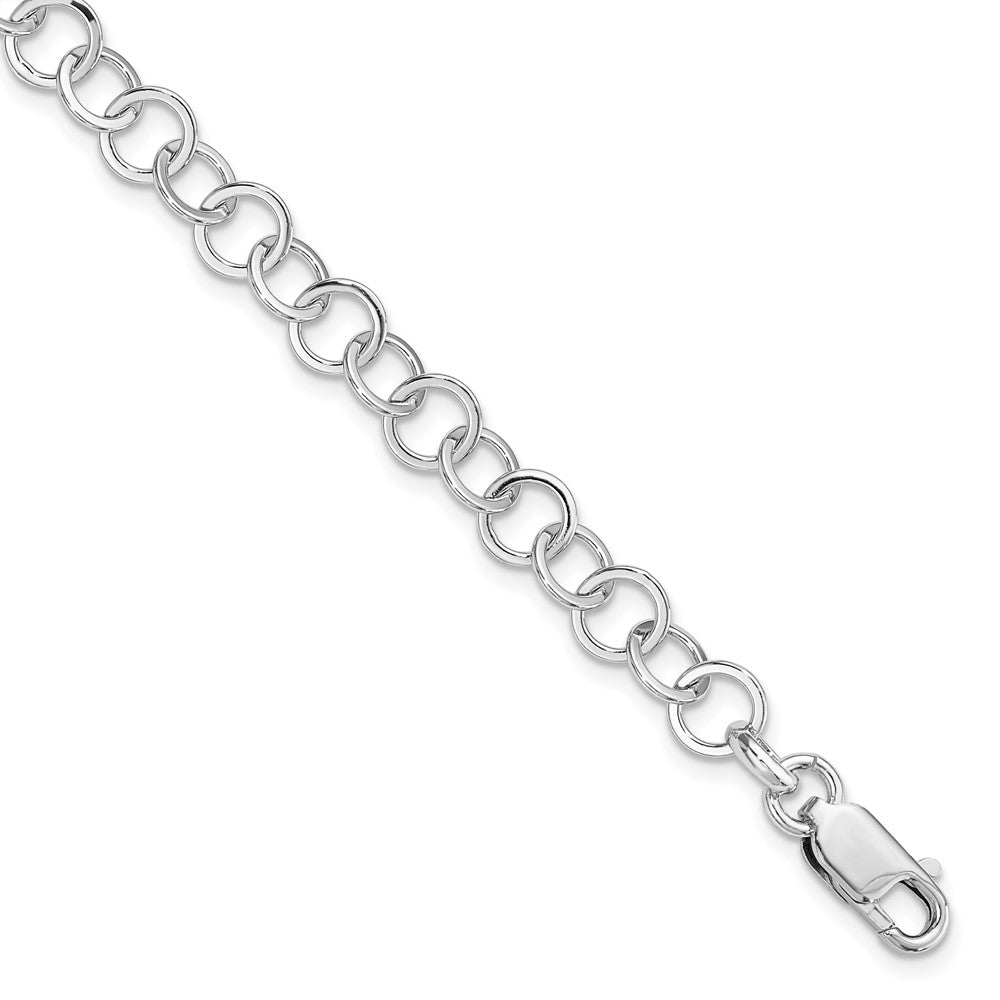 Amore La Vita Sterling Silver Rhodium-plated Polished Fancy Link with Lobster Clasp Charm Bracelet