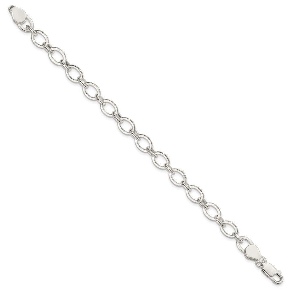 Sterling Silver Solid Fancy Link Bracelet