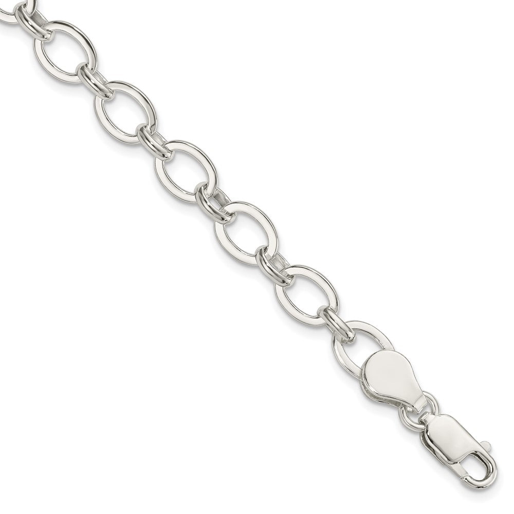 Sterling Silver Solid Fancy Link Bracelet