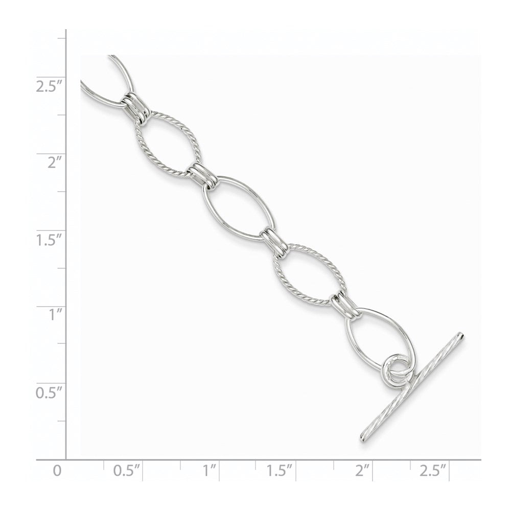 Sterling Silver Polished Fancy Link Bracelet