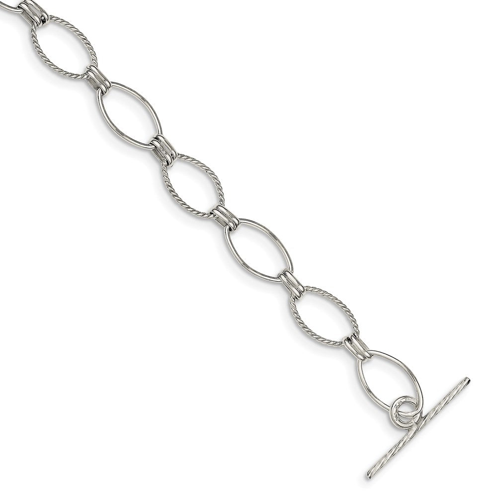 Sterling Silver Polished Fancy Link Bracelet
