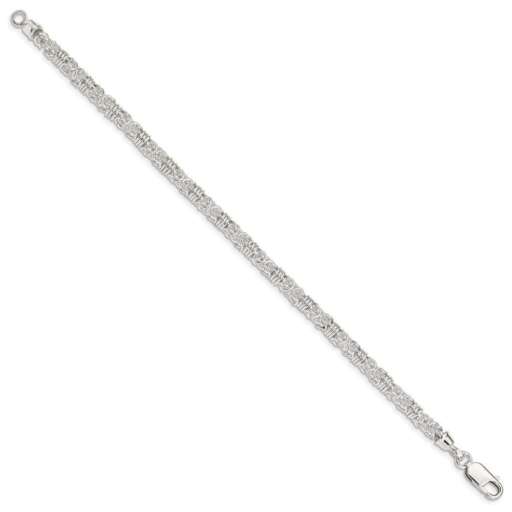 Sterling Silver Polished Fancy Byzantine Link Bracelet