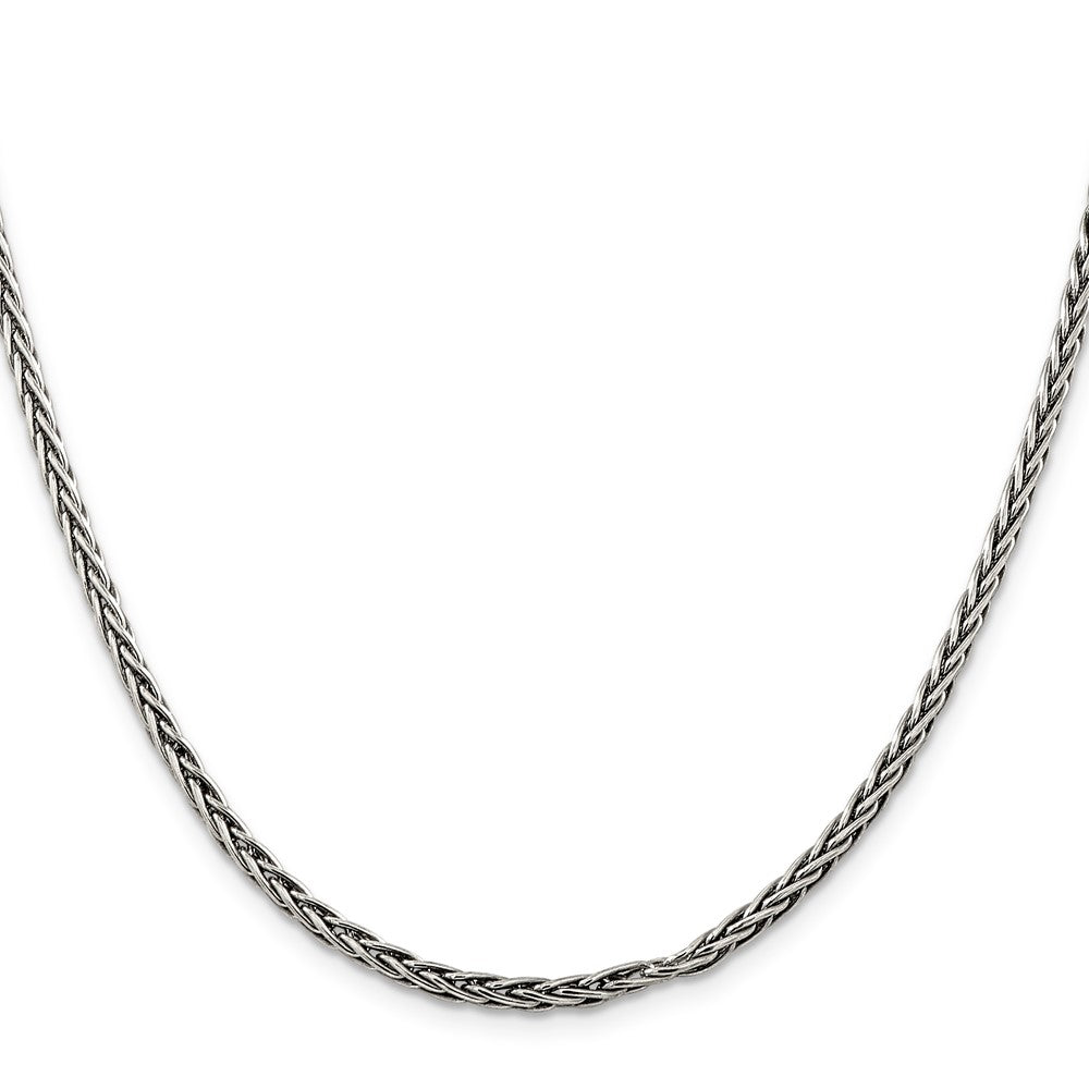 Sterling Silver Antiqued Solid Square Spiga Chain