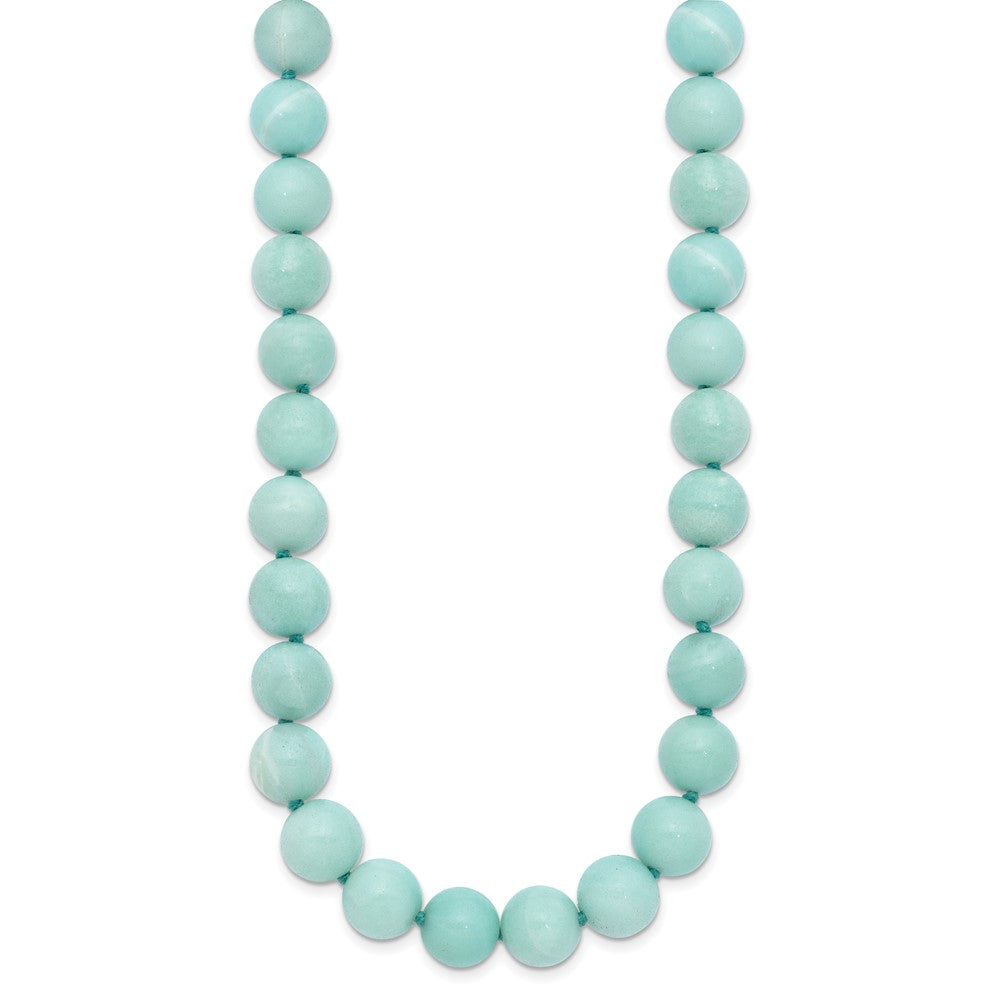 10- Smooth Beaded Amazonite Necklace w/Sterling S.RH Clasp