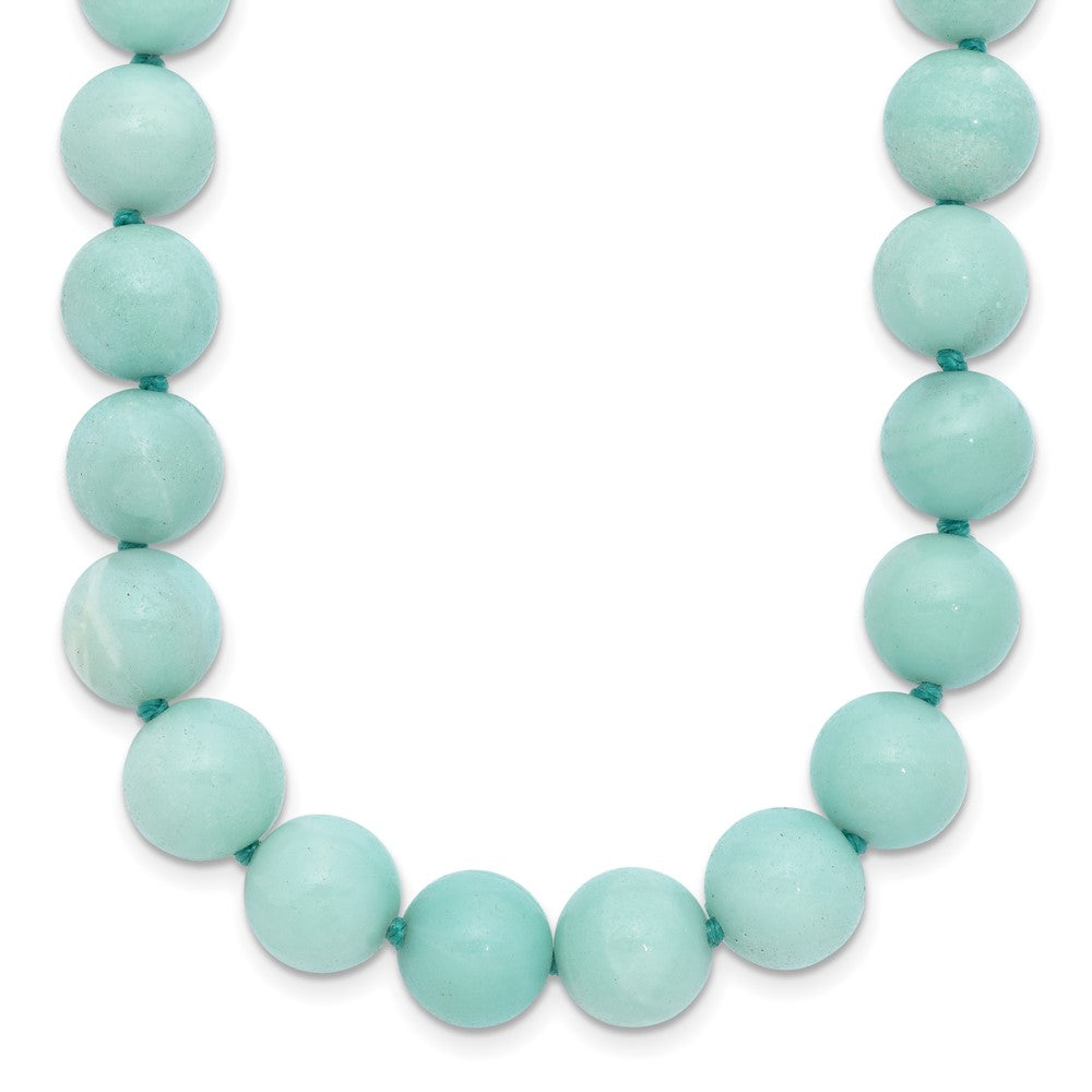 10- Smooth Beaded Amazonite Necklace w/Sterling S.RH Clasp