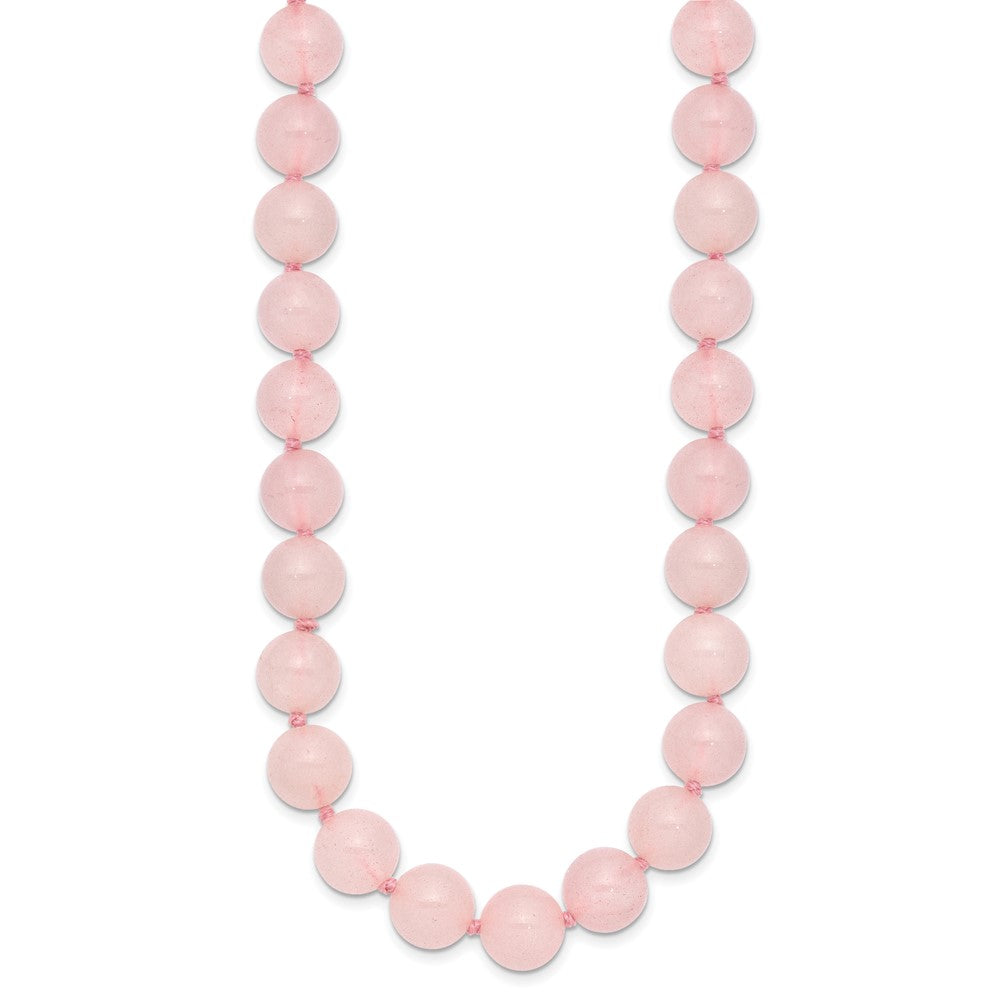 10- Smooth Beaded Rose Quartz Necklace w/Sterling S.RH Clasp