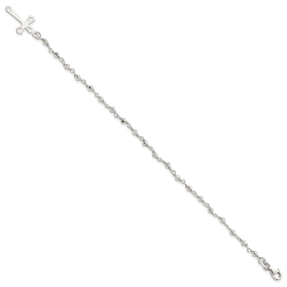 Sterling Silver Polished Bead Rosary Bracelet