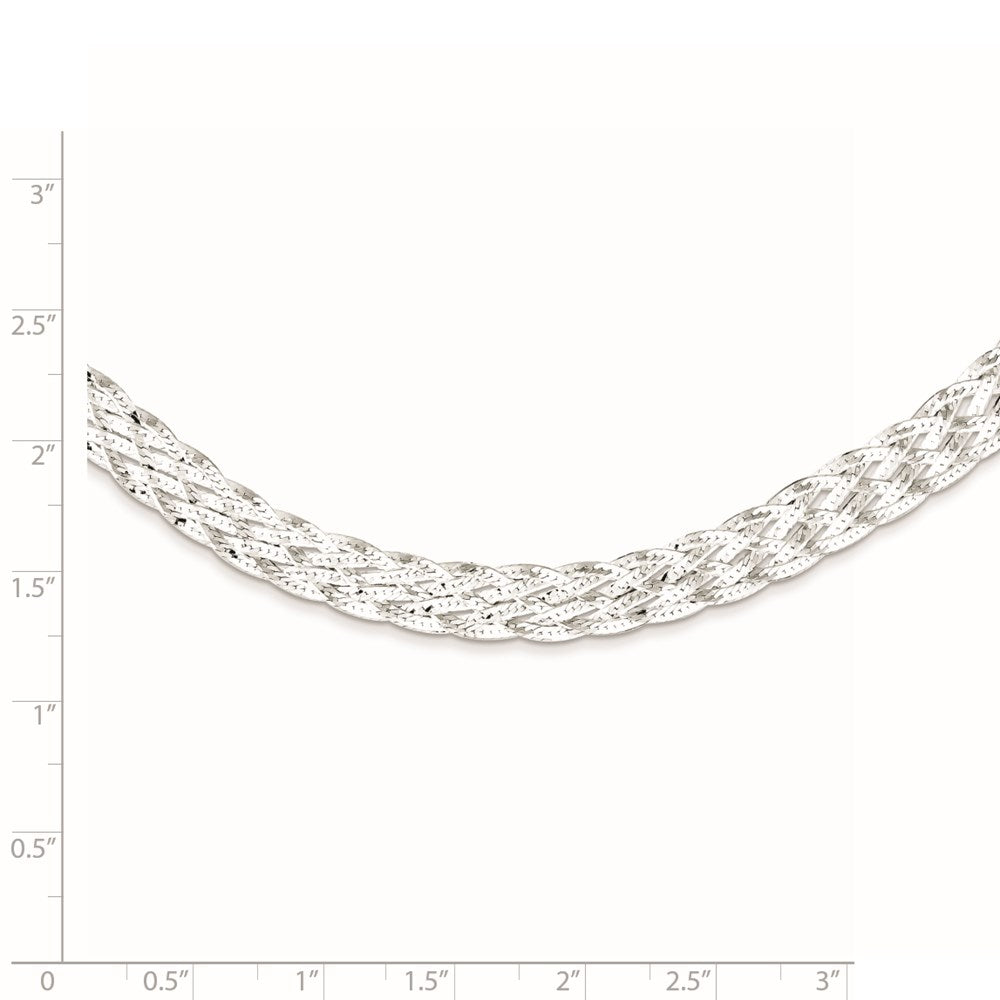 Sterling Silver Polished Fancy Braided Chain Necklace