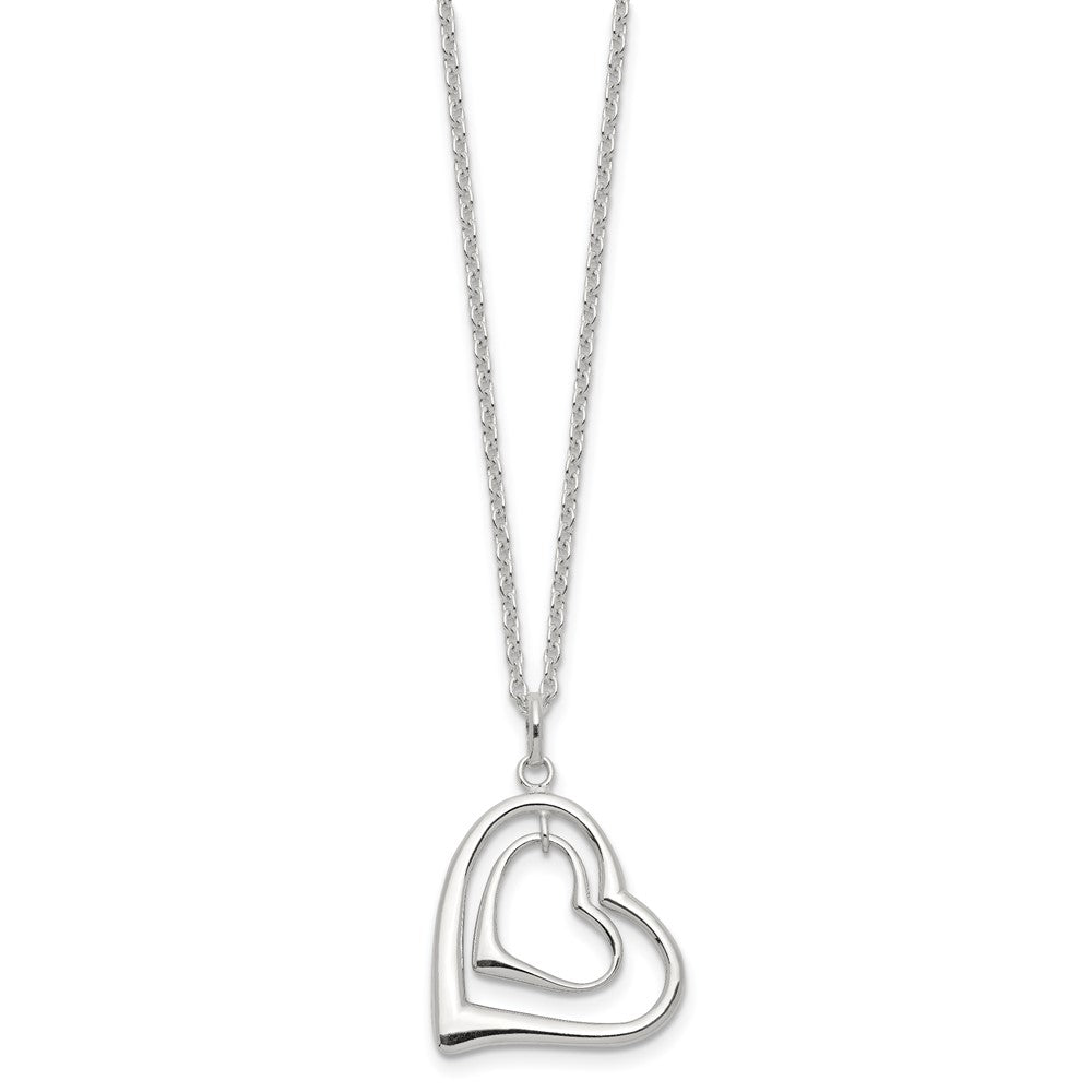 Sterling Silver Double Heart Necklace