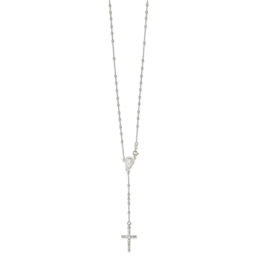 Sterling Silver Beaded Crucifix Rosary Necklace