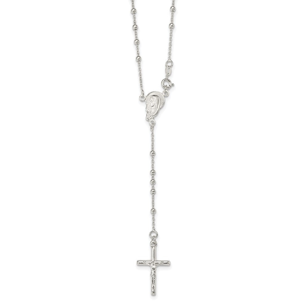 Sterling Silver Beaded Crucifix Rosary Necklace