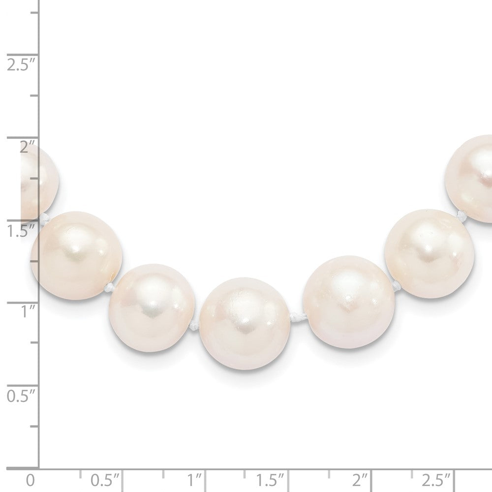 Sterling Silver Rhodium-plated 11- White Near-Round Freshwater Cultured Pearl Bracelet