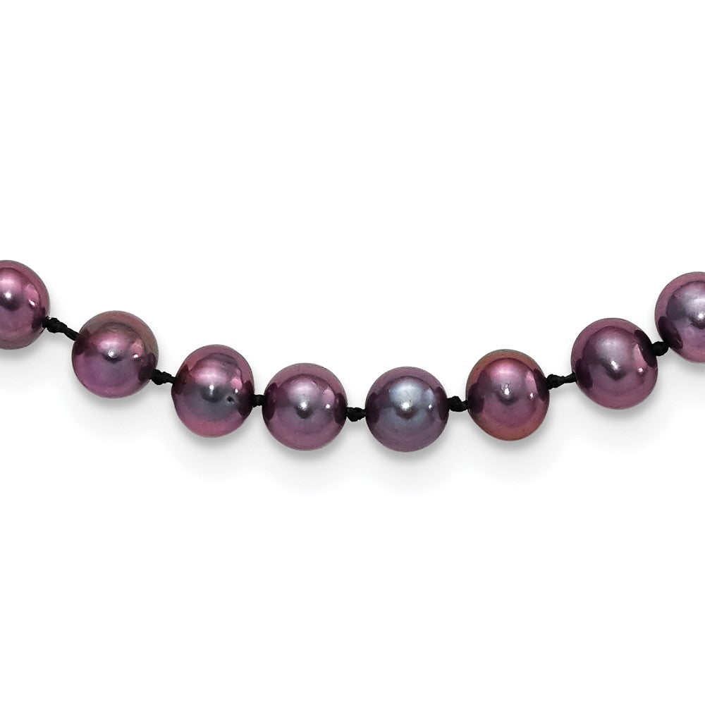 Sterling Silver Rhod-plated 5- Black FWC Pearl Necklace