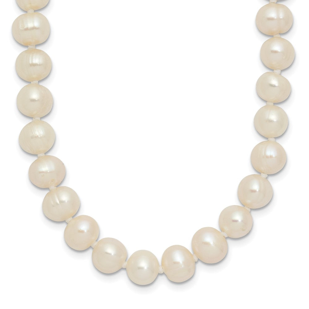 6- White Semi-round Freshwater Cultured Pearl Slip-on Endless Necklace