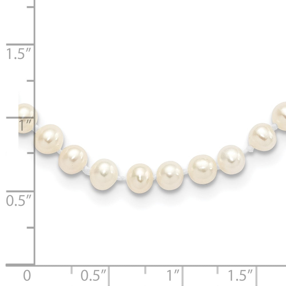 Sterling Silver Rhodium-plated 4- White Near-Round Freshwater Cultured Pearl Bracelet
