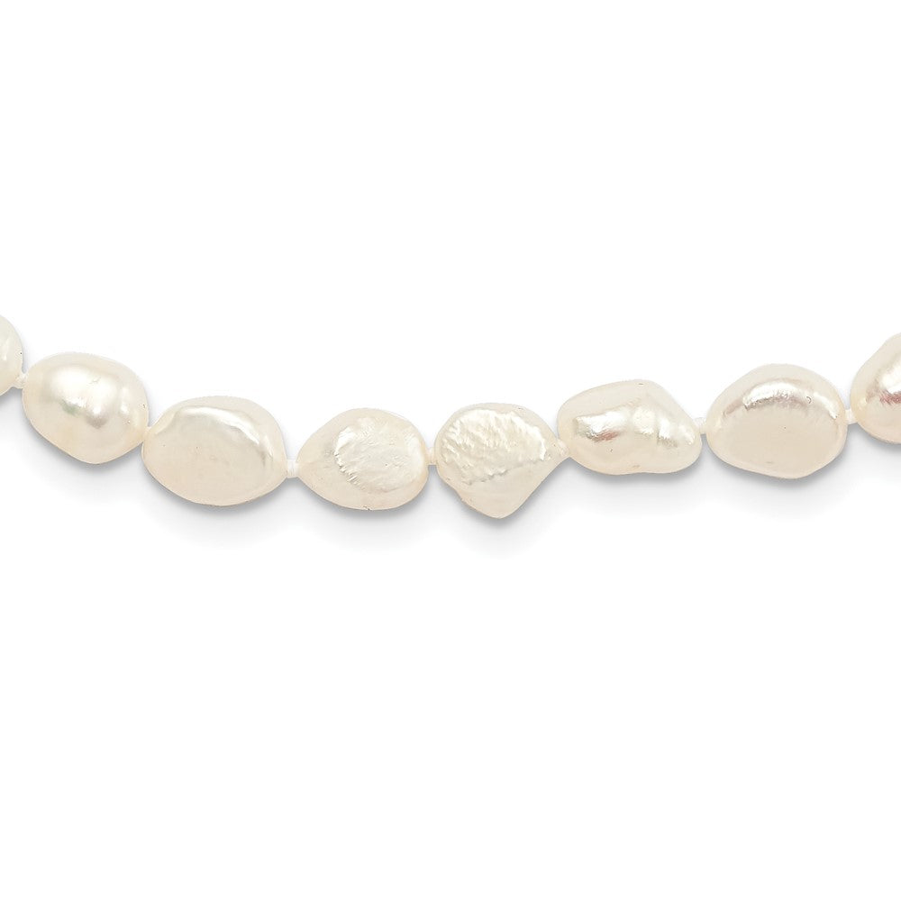 9- White Baroque Freshwater Cultured Pearl Slip-on Endless Necklace