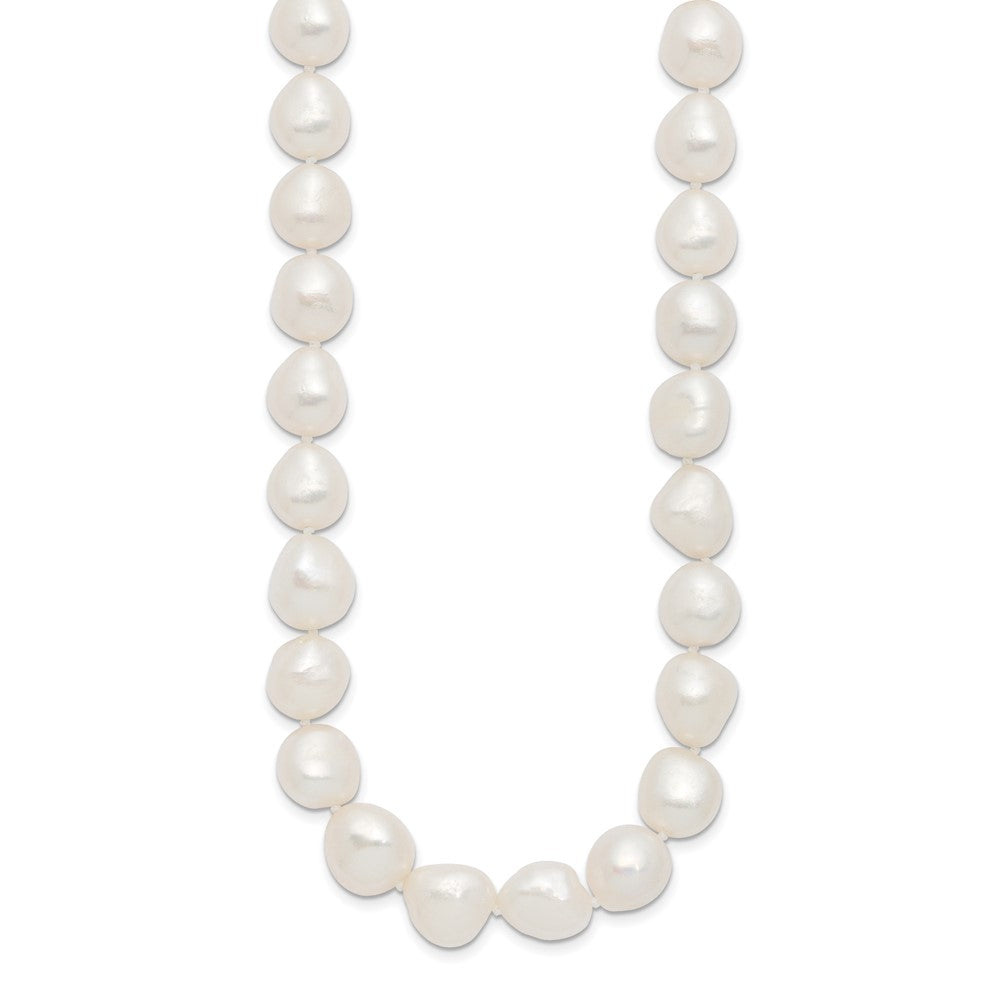 Sterling Silver RH 11- White Baroque FWC Pearl Necklace