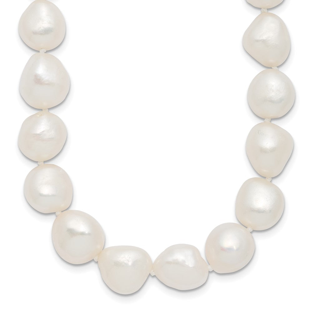 Sterling Silver RH 11- White Baroque FWC Pearl Necklace