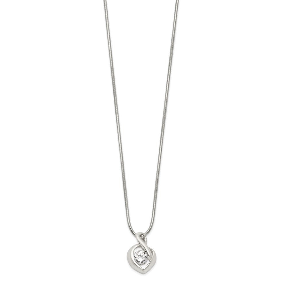 Sterling Silver CZ Pendant Necklace