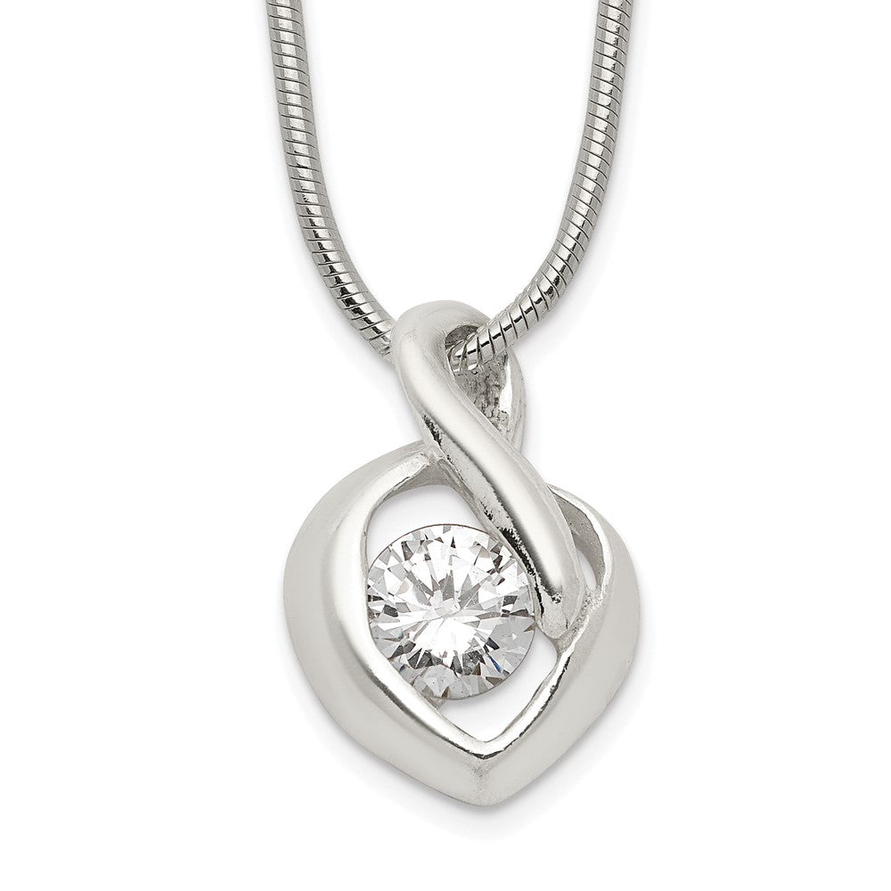 Sterling Silver CZ Pendant Necklace