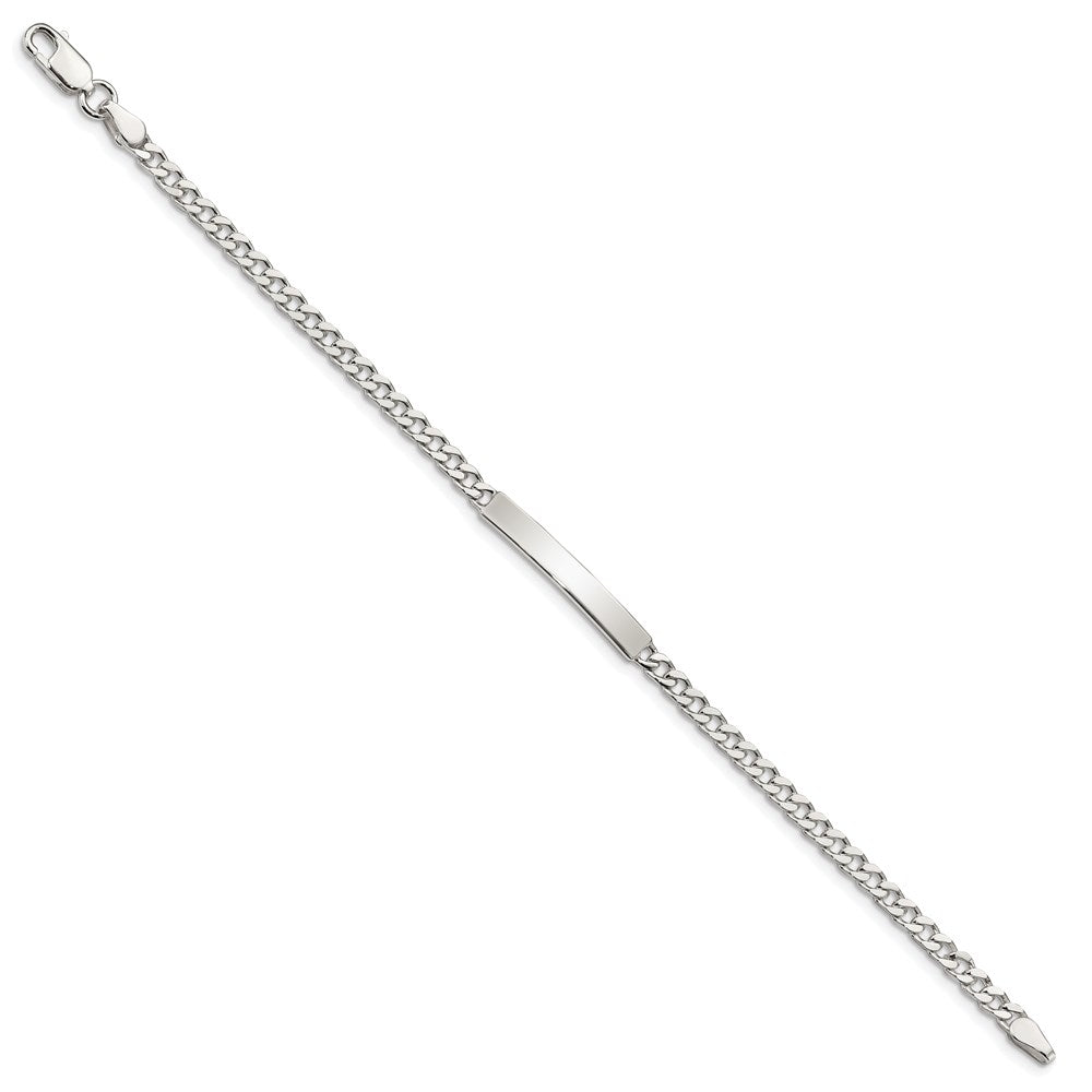 Sterling Silver Polished Engravable Curb Link 27x Plate ID Bracelet