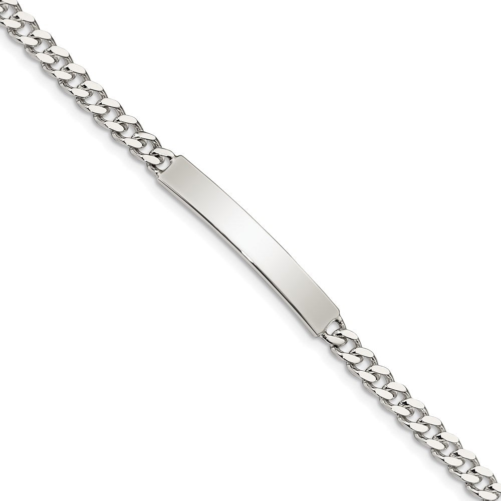 Sterling Silver Polished Engravable Curb Link 32x Plate ID Bracelet
