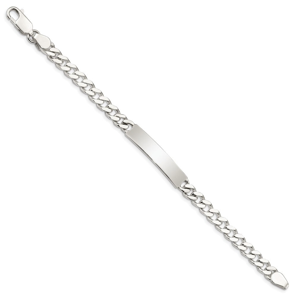 Sterling Silver Polished Engravable Curb Link 34x Plate ID Bracelet