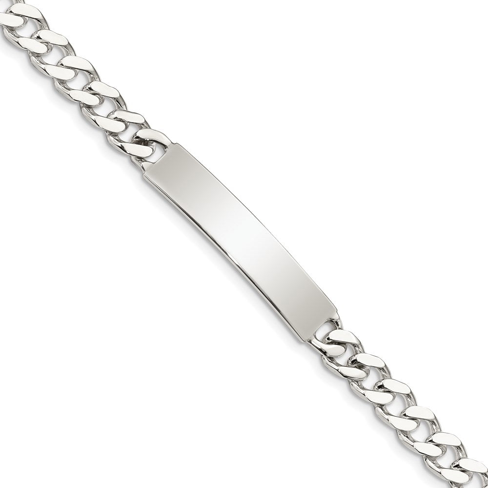 Sterling Silver Polished Engravable Curb Link 34x Plate ID Bracelet