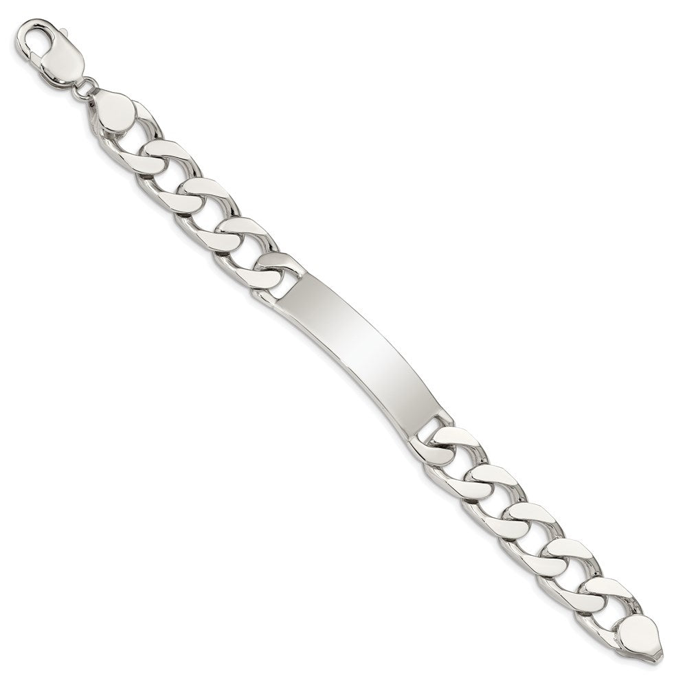 Sterling Silver Polished Engravable Curb Link 40x Plate ID Bracelet