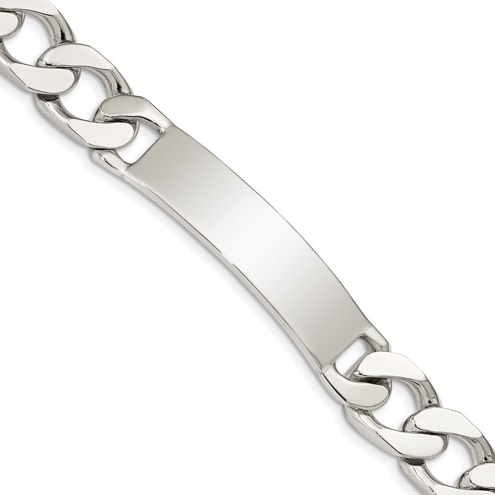 Sterling Silver Polished Engravable Curb Link 40x Plate ID Bracelet