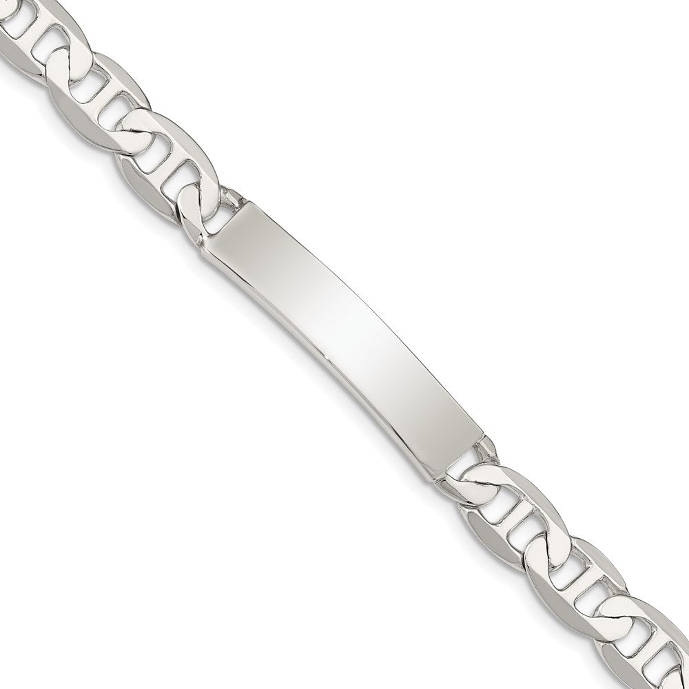 Sterling Silver Polished Engravable Anchor Link 33x Plate ID Bracelet