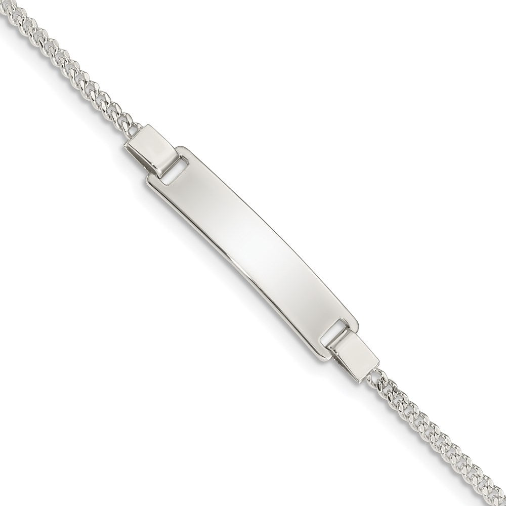 Sterling Silver Engravable Curb Link 27x Plate Adjustable Baby ID Bracelet