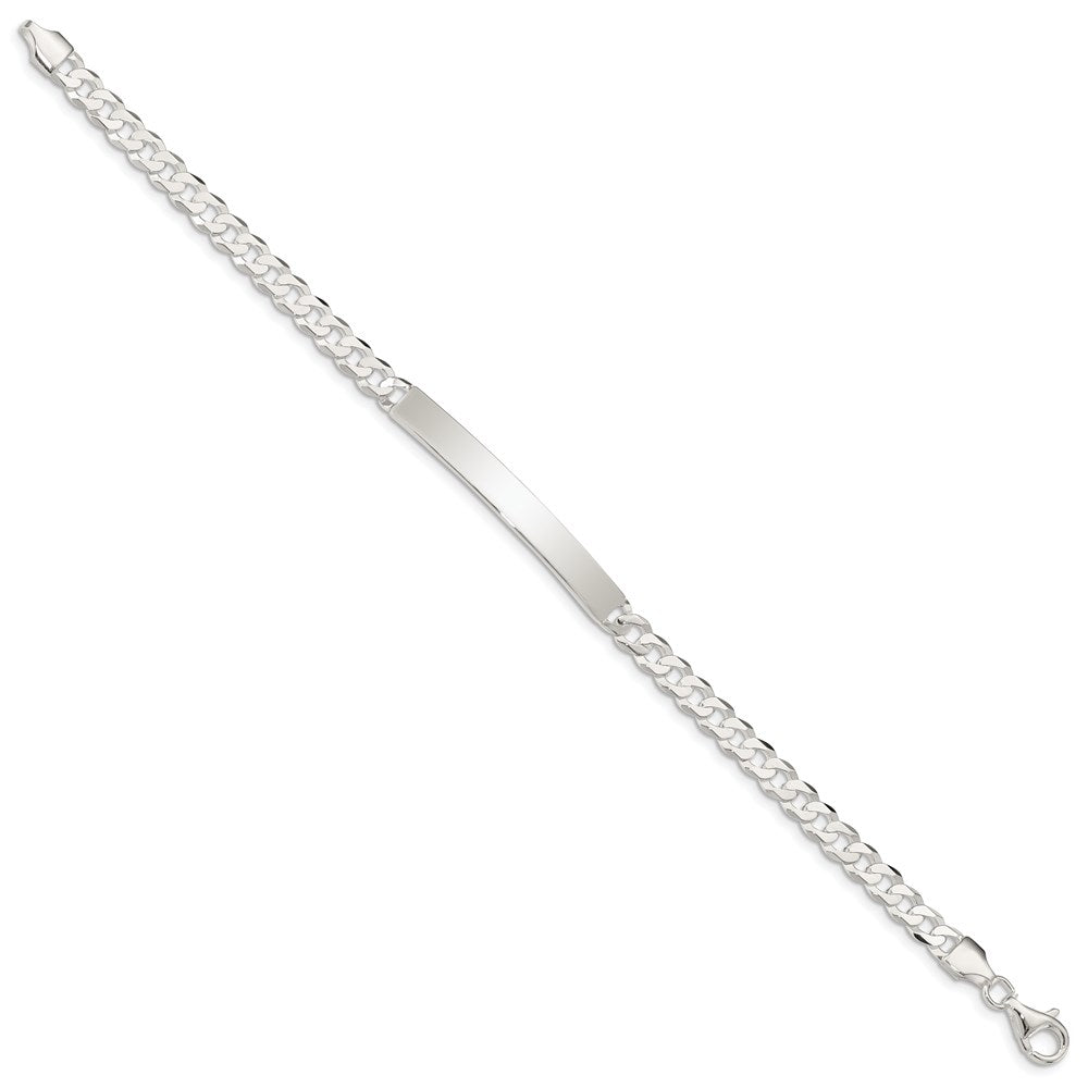 Sterling Silver Polished Engravable Curb Link 40x Plate ID Bracelet