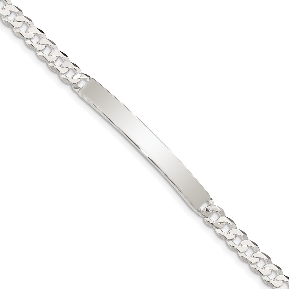 Sterling Silver Polished Engravable Curb Link 40x Plate ID Bracelet