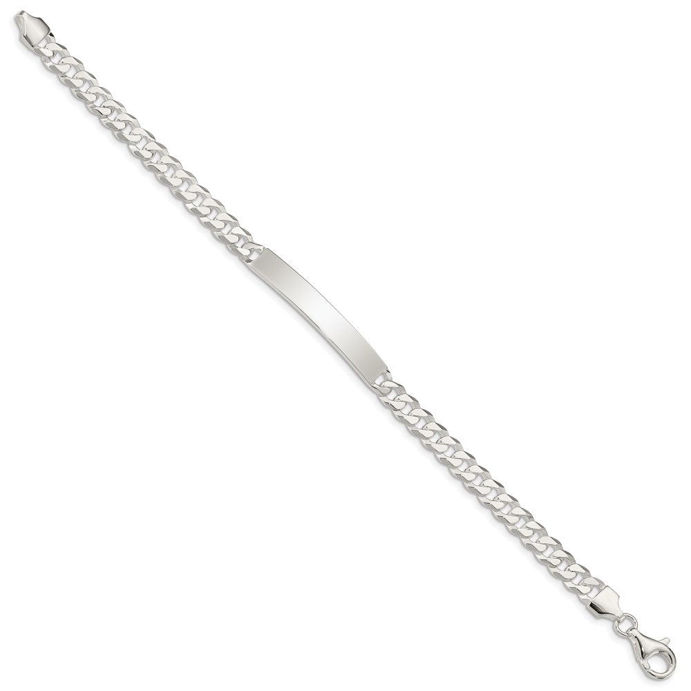 Sterling Silver Polished Engravable Curb Link 40x Plate ID Bracelet