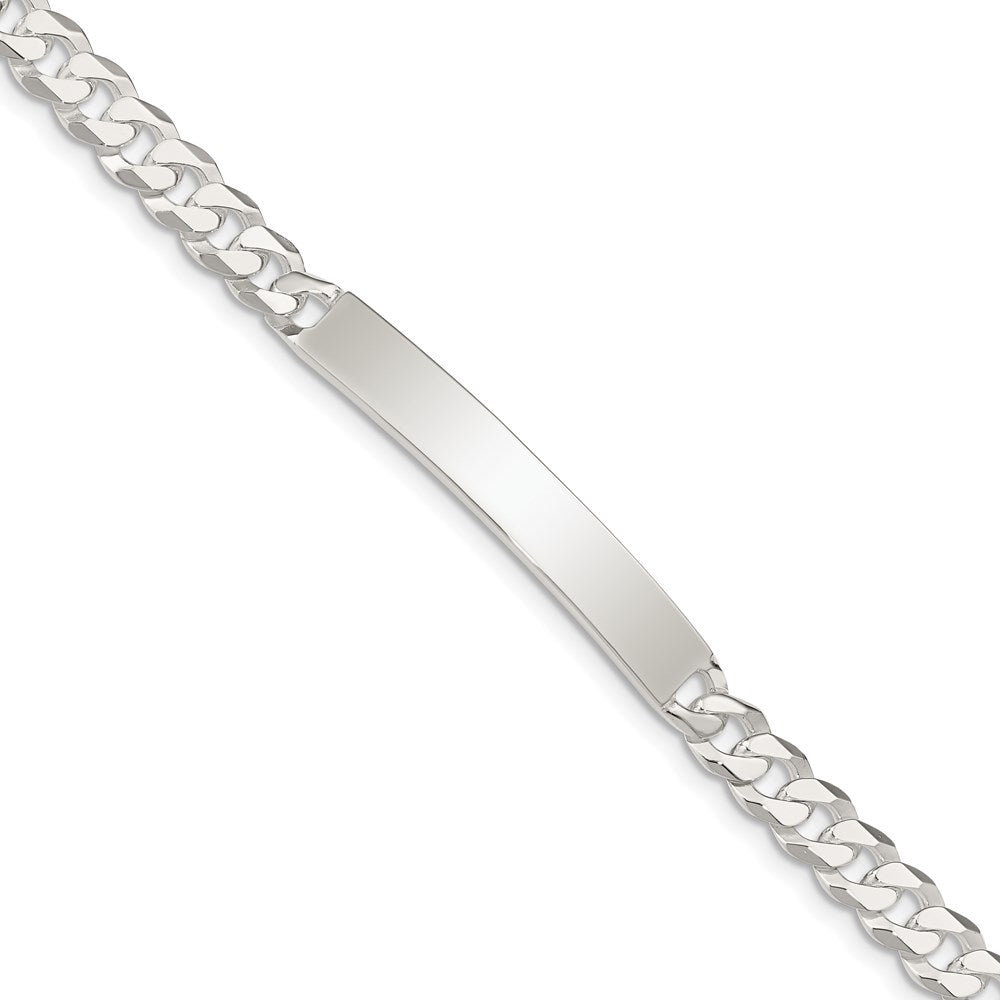 Sterling Silver Polished Engravable Curb Link 40x Plate ID Bracelet