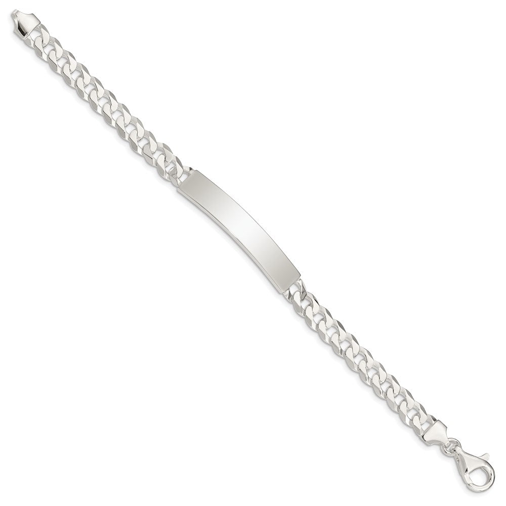 Sterling Silver Polished Engravable Curb Link 45x Plate ID Bracelet
