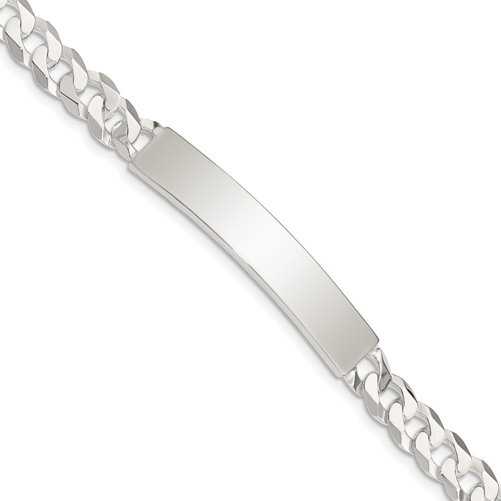 Sterling Silver Polished Engravable Curb Link 45x Plate ID Bracelet