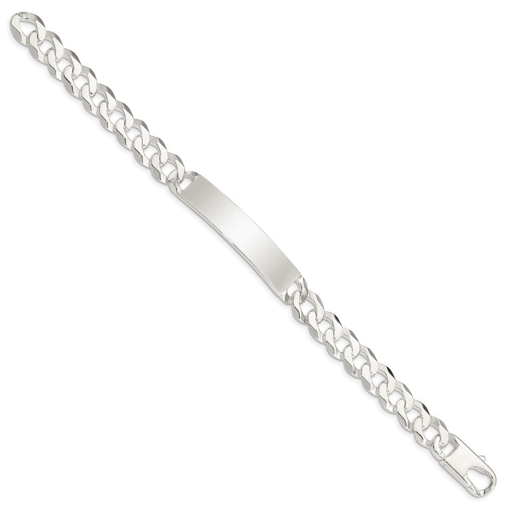 Sterling Silver Polished Engravable Curb Link 46x Plate ID Bracelet