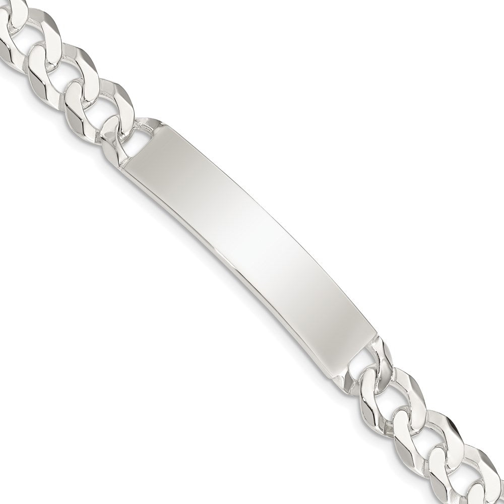 Sterling Silver Polished Engravable Curb Link 46x Plate ID Bracelet