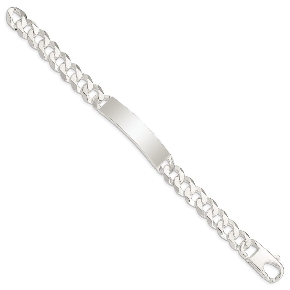 Sterling Silver Polished Engravable Curb Link 42x Plate ID Bracelet