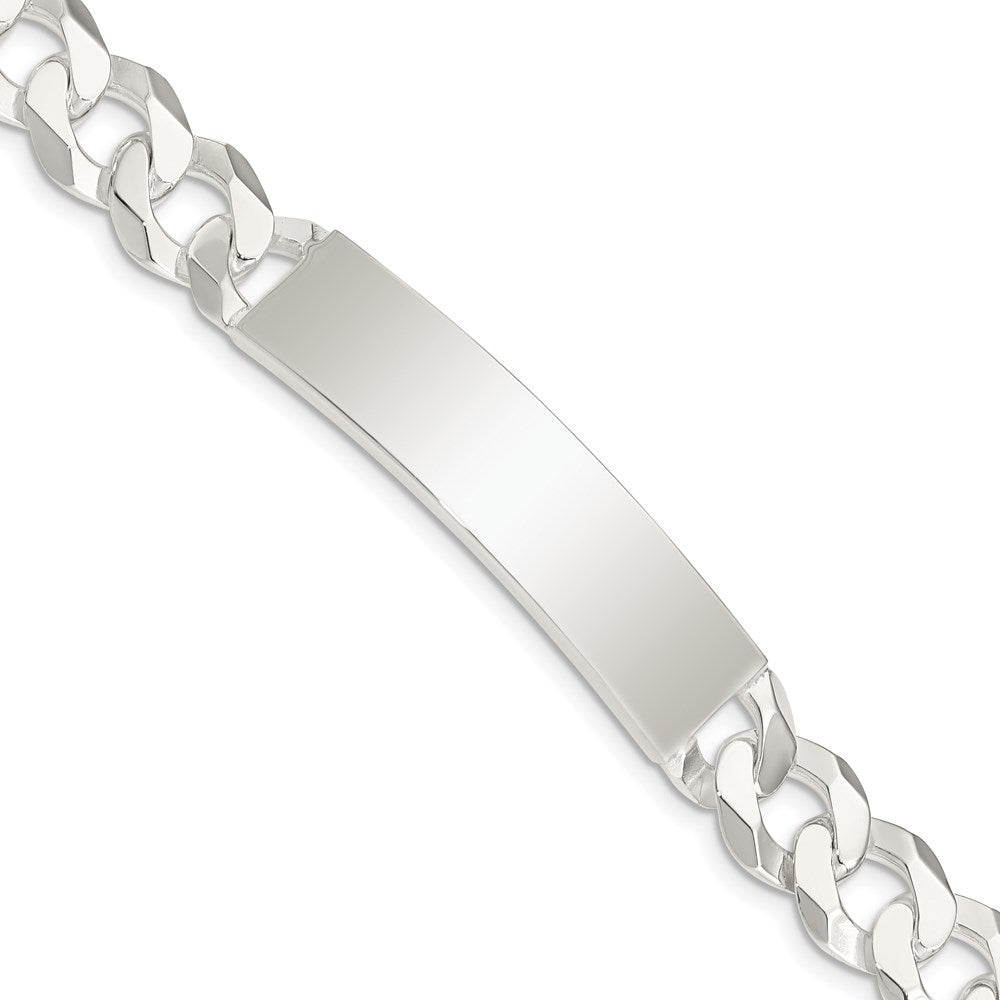 Sterling Silver Polished Engravable Curb Link 42x Plate ID Bracelet
