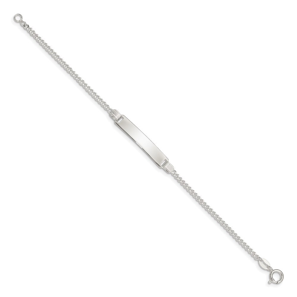 Sterling Silver Engravable Curb Link 27x Plate Childrens ID Bracelet