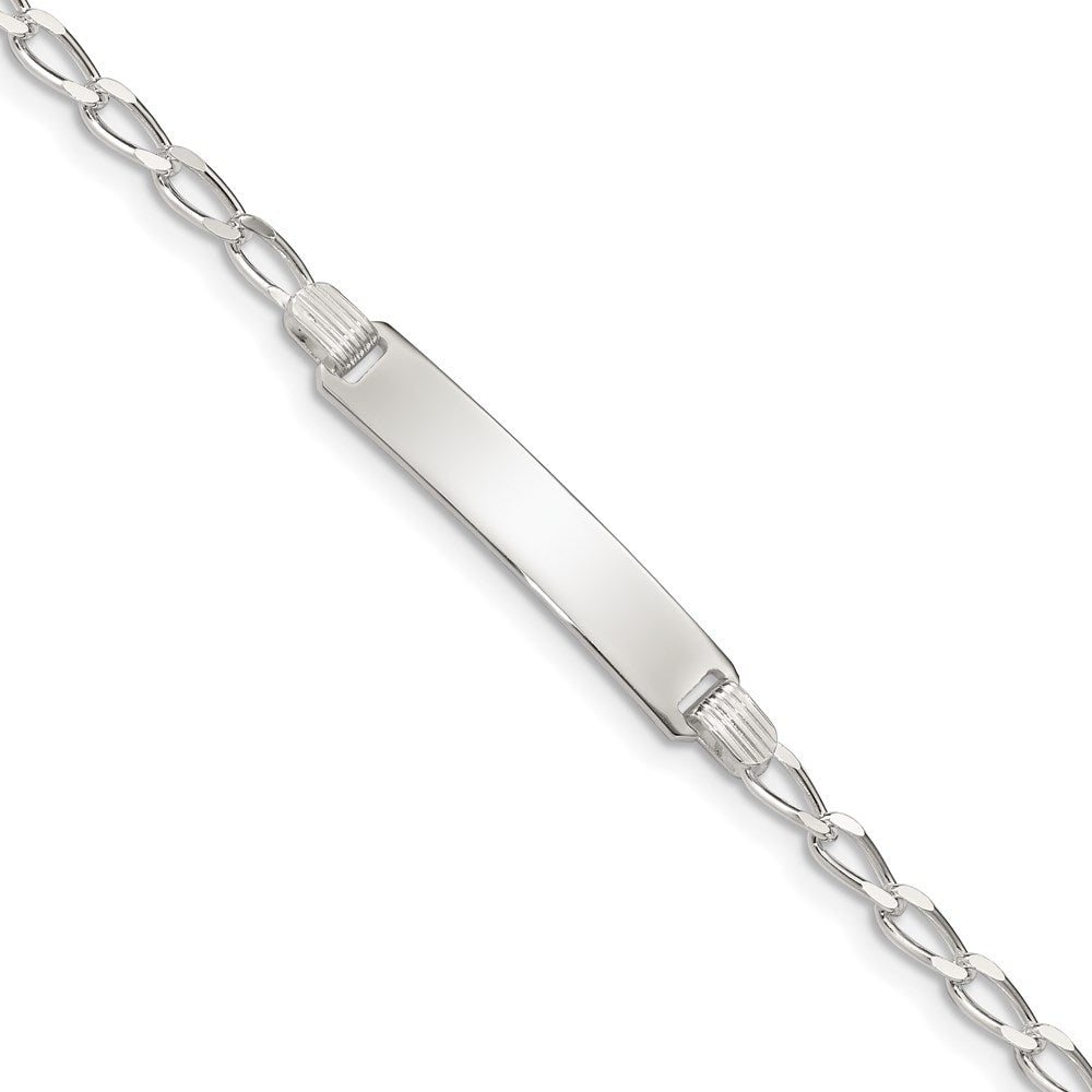 Sterling Silver Engravable Curb Link 27x Plate ID Bracelet