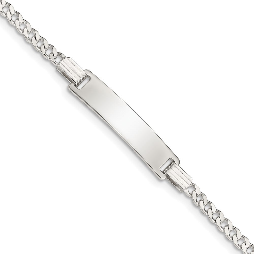Sterling Silver Engravable Curb Link 27x Plate Baby ID Bracelet