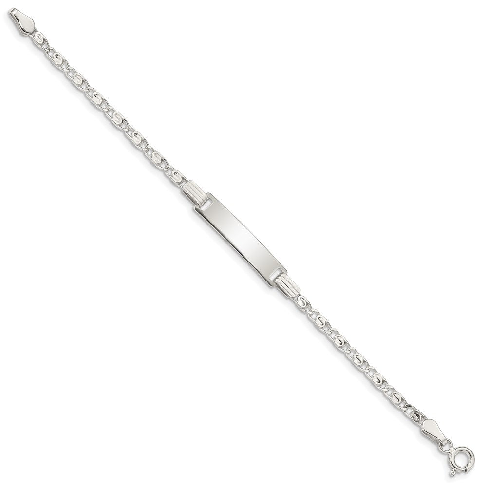Sterling Silver Polished Engraveable Childrens ID Bracelet