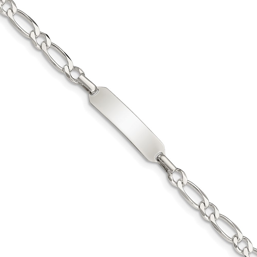 Sterling Silver Engravable Fancy Curb Link 21x Plate ID Bracelet