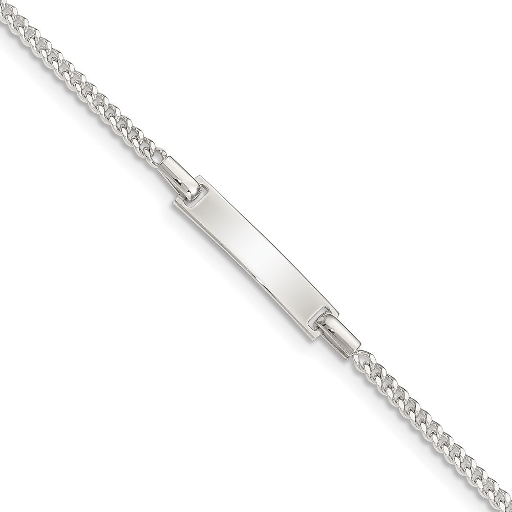 Sterling Silver Engravable Curb Link 19x Plate Plus Extender ID Bracelet