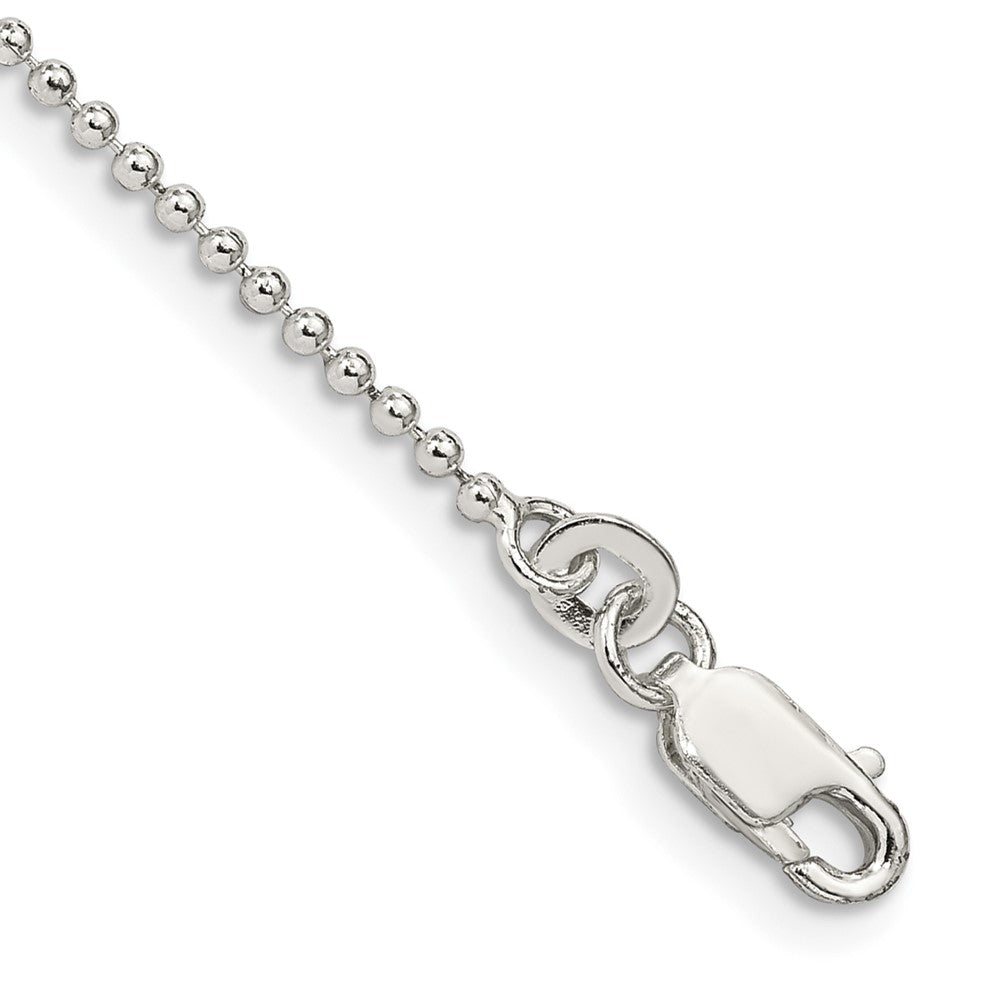 Sterling Silver Beaded Chain Anklet