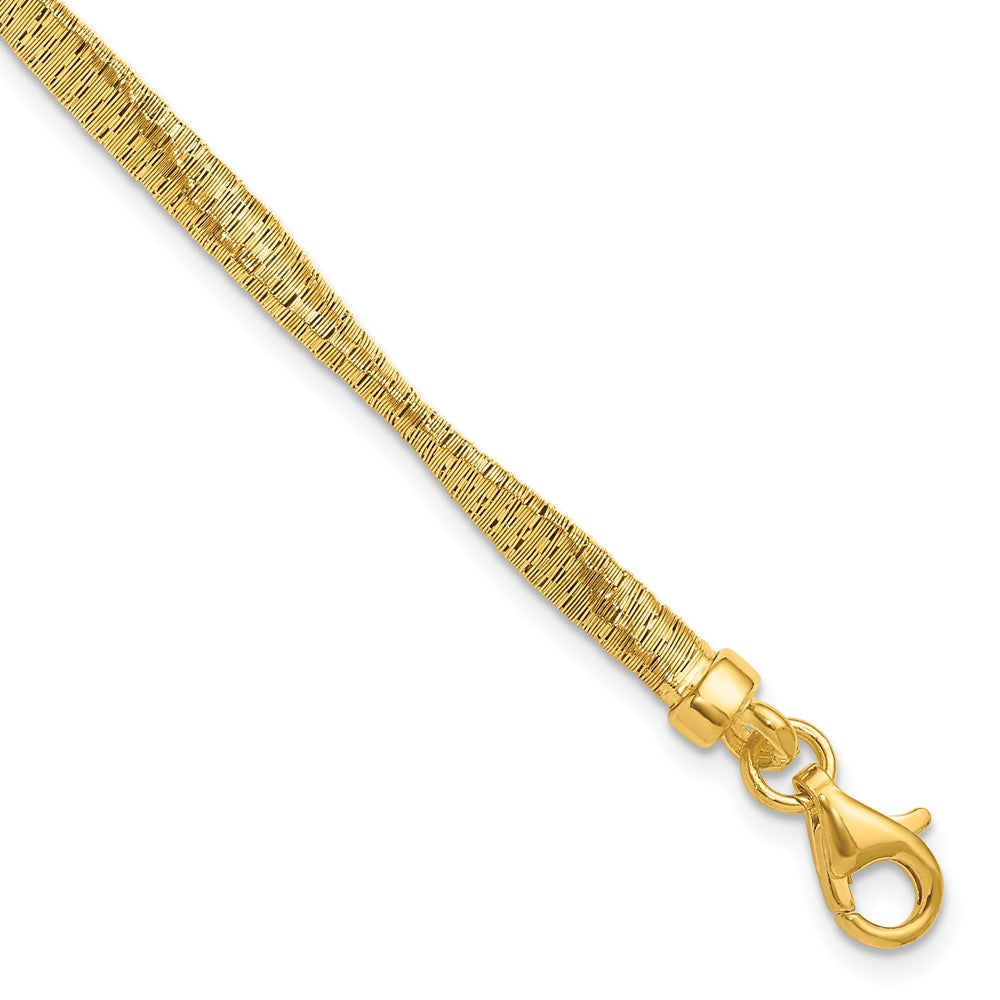 Sterling Silver Gold-pl Twist Texture Wrapped w/ ext. Bracelet